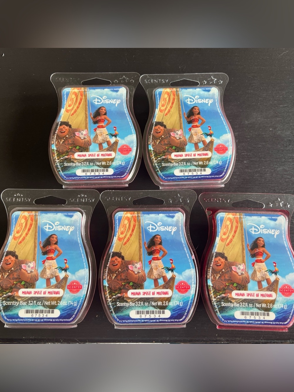 Scentsy Disney Moana Spirit Of Motunui Wax Bar Retired Lot of 5 Bars
